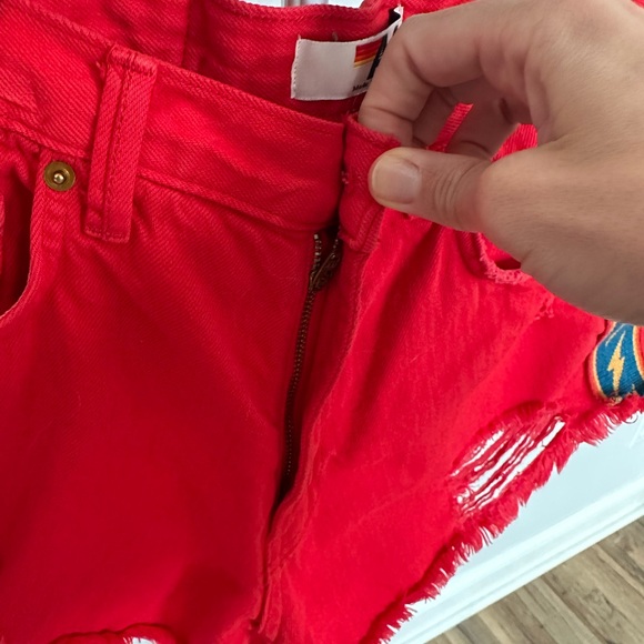 AVIATOR NATION RED BOLT SHORTS SIZE 28 denim jeans - Picture 4 of 11